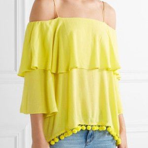 Alice + Olivia Yellow Off the Shoulder Top